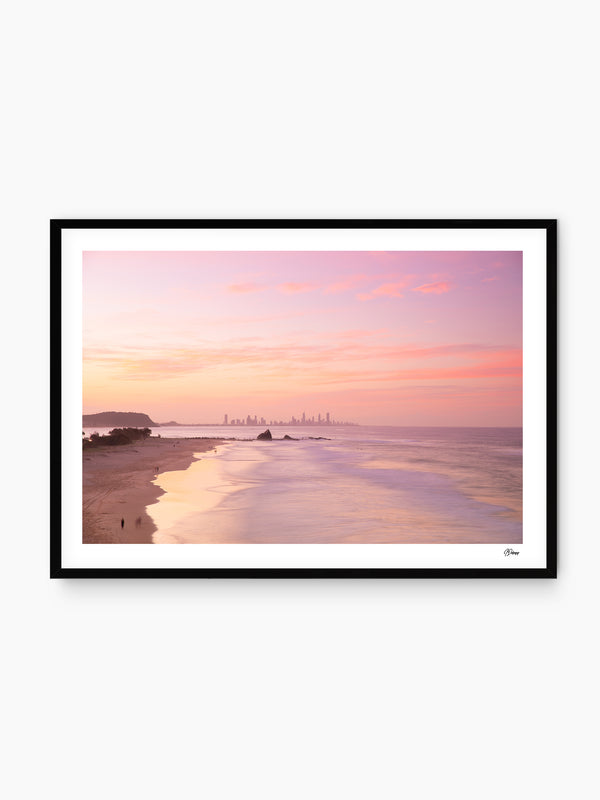 Currumbin Beach 04 - Soft Pink - Wall Art Print - Australia Unseen