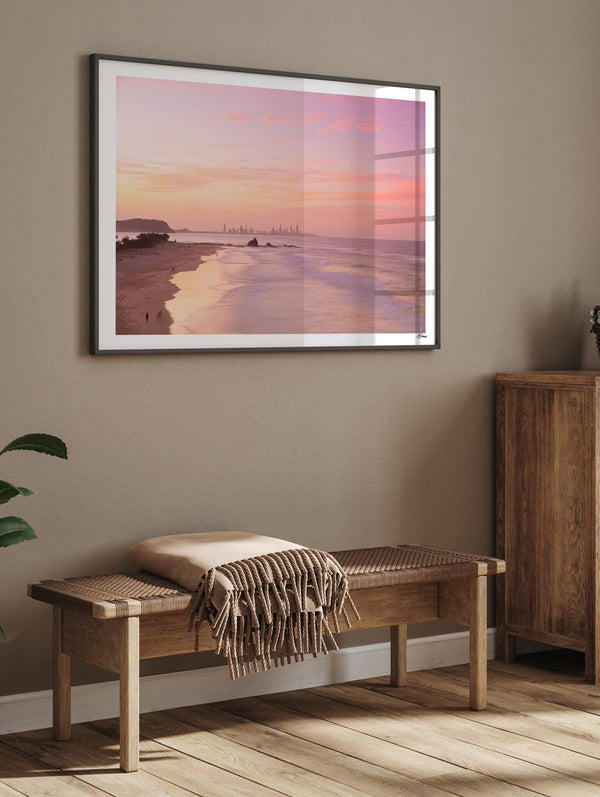 Currumbin Beach 04 - Soft Pink - Wall Art Print - Australia Unseen