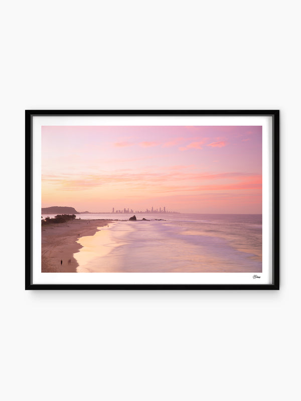 Currumbin Beach 04 - Soft Pink - Wall Art Print - Australia Unseen