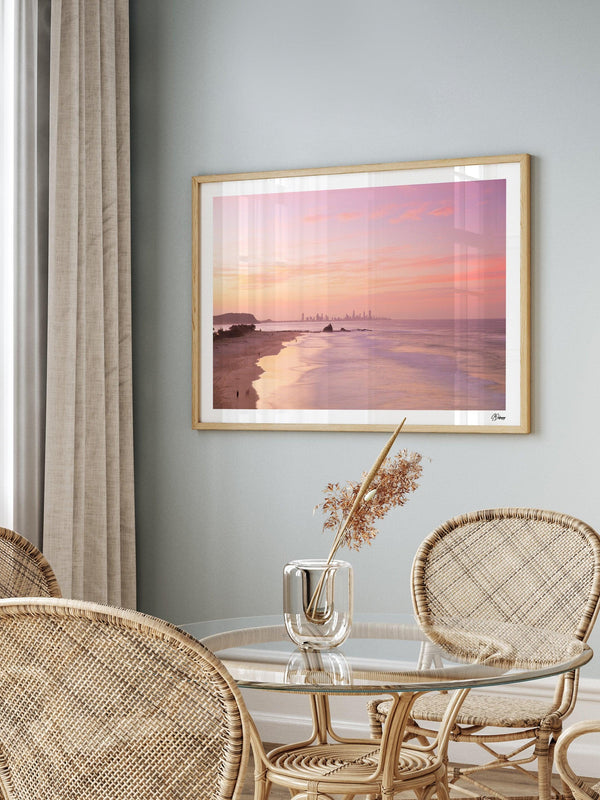 Currumbin Beach 04 - Soft Pink - Wall Art Print - Australia Unseen
