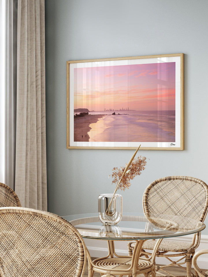Currumbin Beach 04 - Soft Pink - Wall Art Print - Australia Unseen