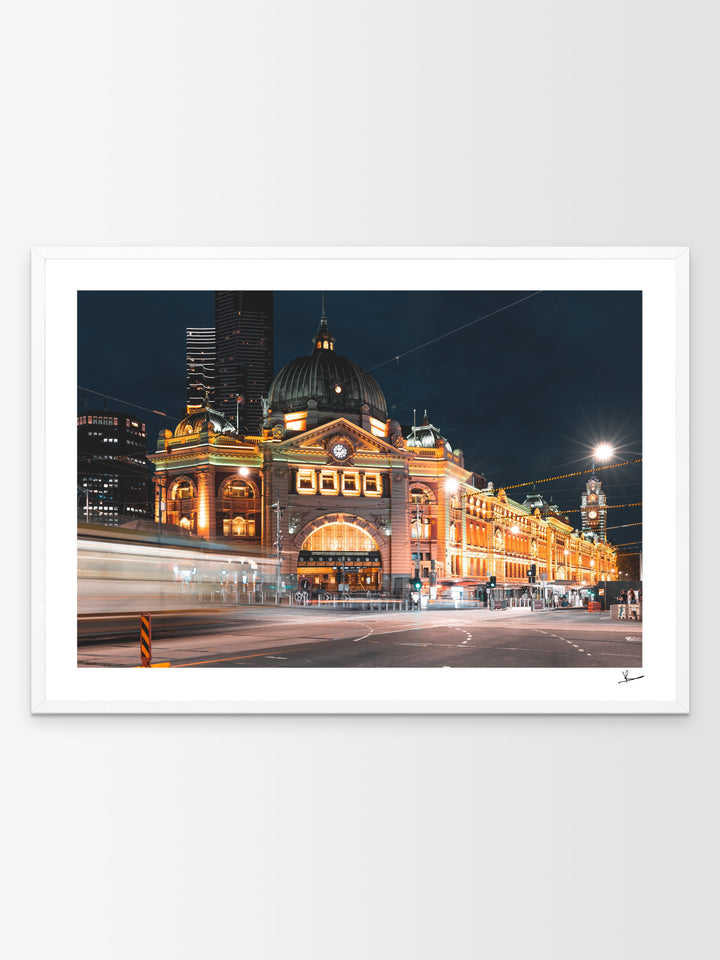Flinders Street Station (night time) - Australia Unseen - Wall Art Print