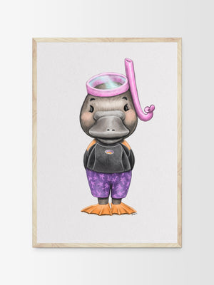 Frankie the platypus | Children illustration | Art print kids decor nursery | Australian animals print - Australia Unseen