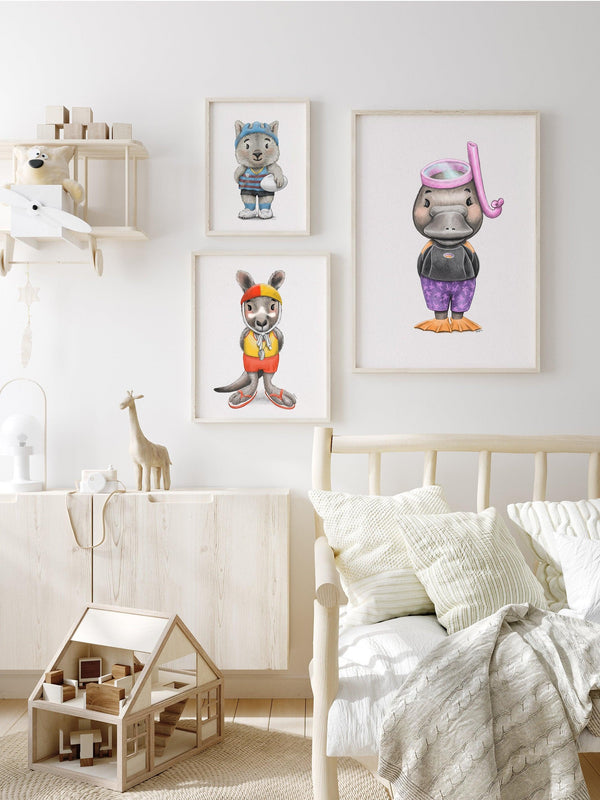 Frankie the platypus | Children illustration | Art print kids decor nursery | Australian animals print - Australia Unseen