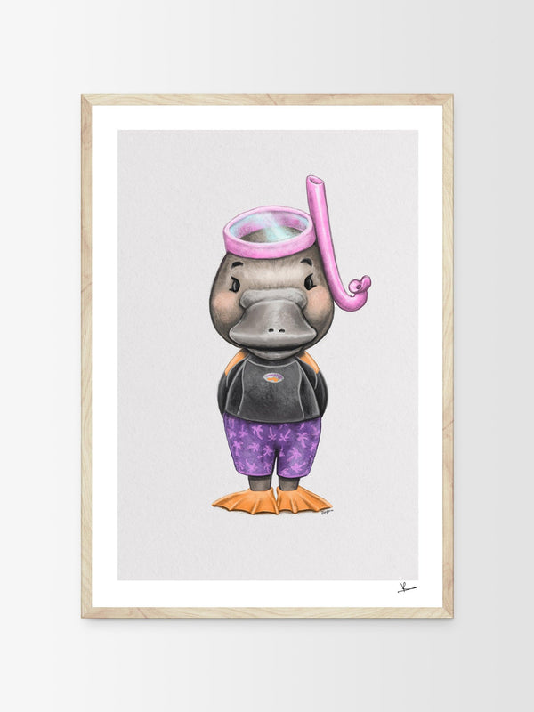 Frankie the platypus | Children illustration | Art print kids decor nursery | Australian animals print - Australia Unseen