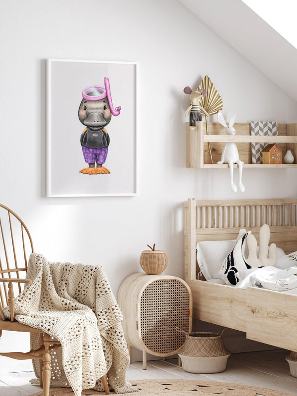 Frankie the platypus | Children illustration | Art print kids decor nursery | Australian animals print - Australia Unseen