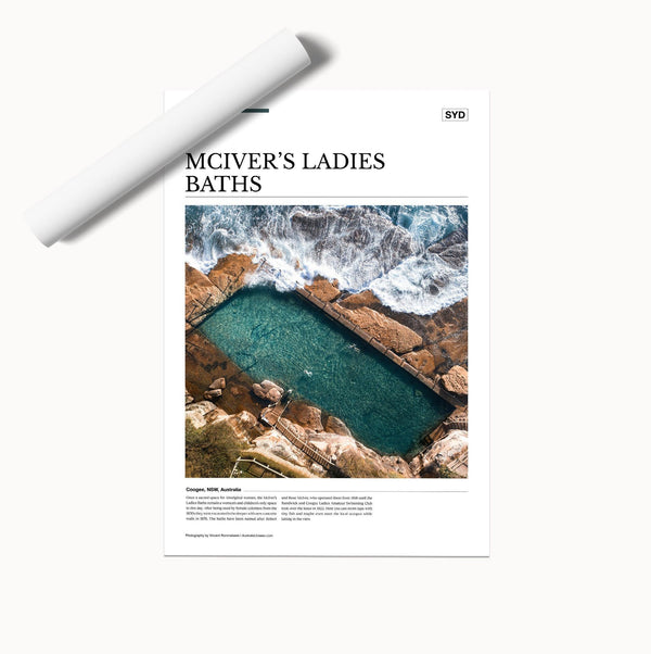 McIver’s Ladies Baths Editorial Poster - Australia Unseen