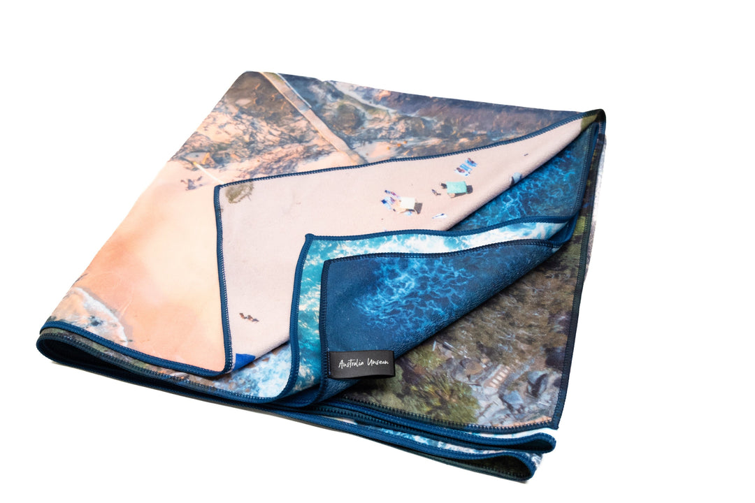 Northern Beaches Double Sided Beach Towel - Mona Vale and Shelly Beach - Australia Unseen