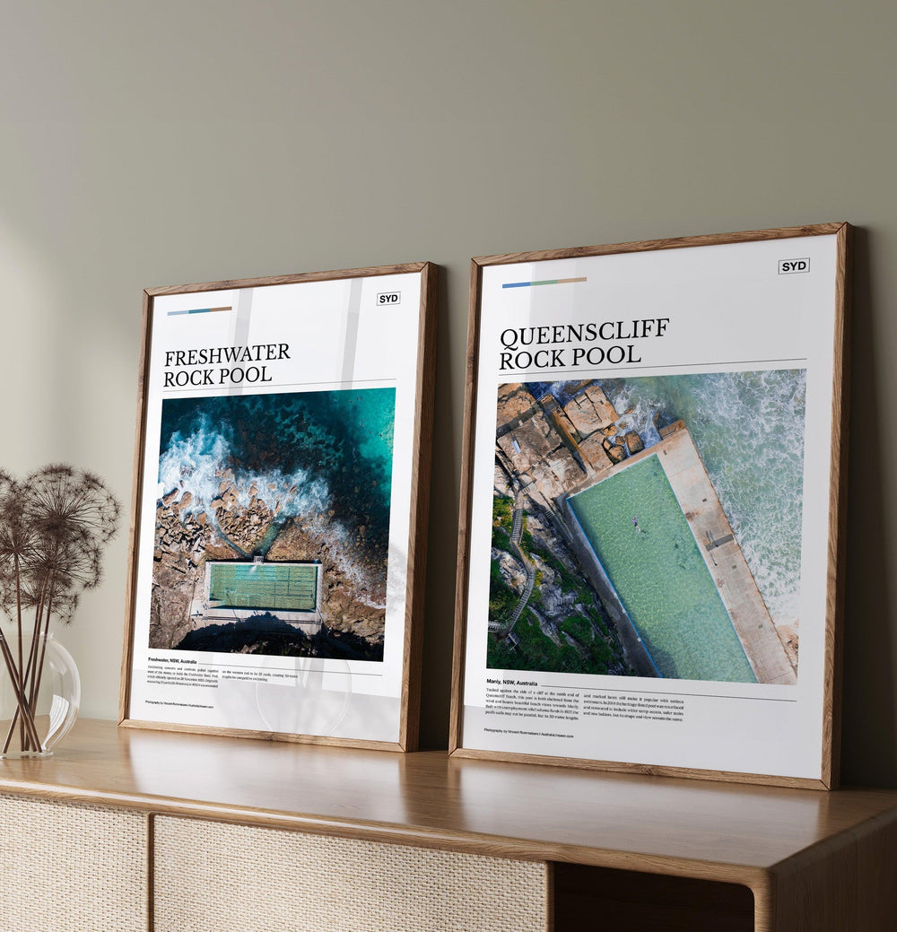 Queenscliff Rock Pool Editorial Poster - Australia Unseen